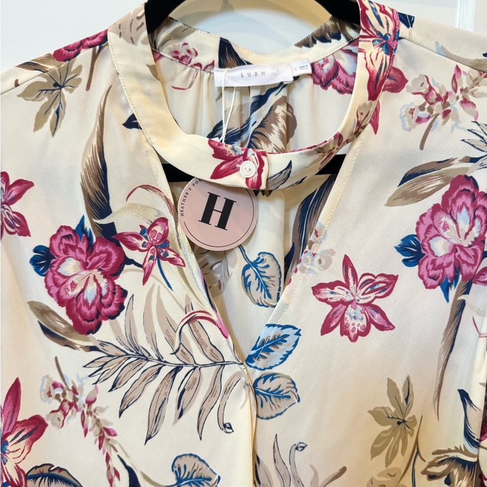 LUSH Floral Print Wrap Blouse - Picture 4 of 5